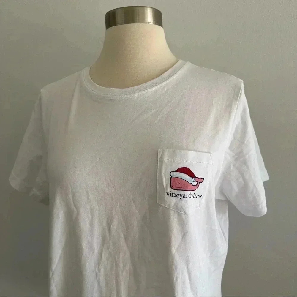 Vineyard Vines 100% Cotton Tee Merry Christmas Sz M - Picture 5 of 7